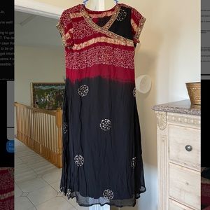 Red and Black Salwar Kameez